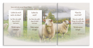 Bild auf Künstlerleinwand „Liebst du mich?“ (Schafe – 2-teilig)