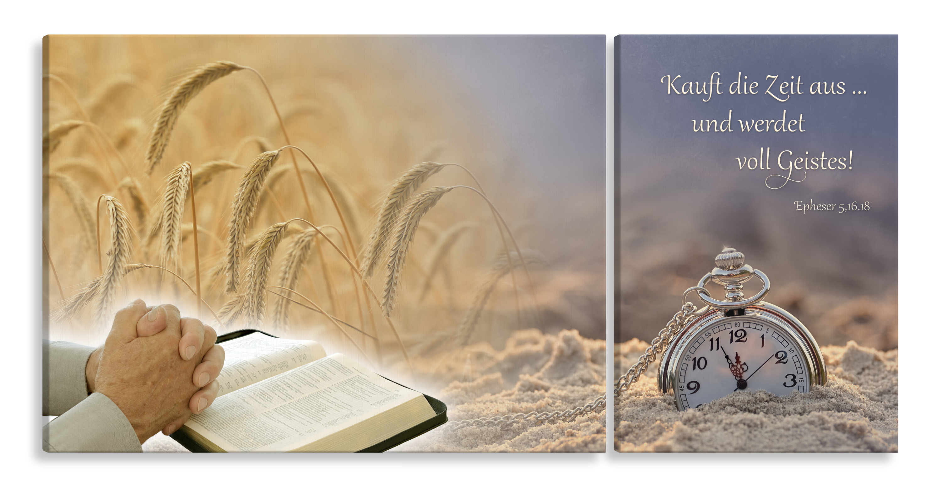 Bild auf Künstlerleinwand „Werdet voll Geistes“ (Bibel – 2-teilig)