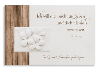 Bild auf Künstlerleinwand „In Gottes Händen geborgen“ (Dekoration)