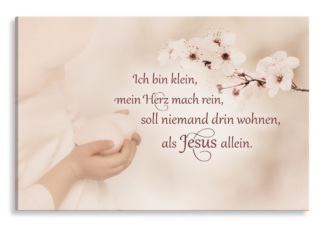 Bild auf Künstlerleinwand „Ich bin klein“ (Kind – Blütenzweig)