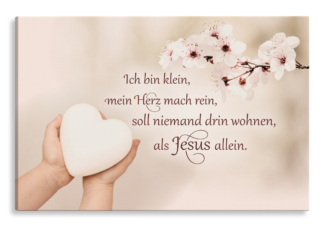 Bild auf Künstlerleinwand „Ich bin klein“ (Herz – Blütenzweig)