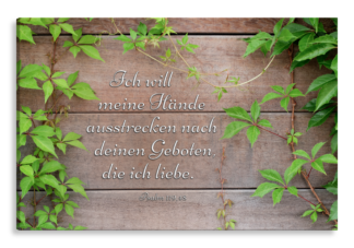 Bild auf Künstlerleinwand „Ausstrecken nach deinem Wort“ (Holzoptik)
