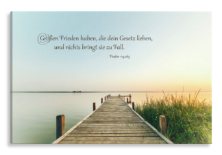 Bild auf Künstlerleinwand „Großen Frieden“ (Steg am Meer – Vintage)
