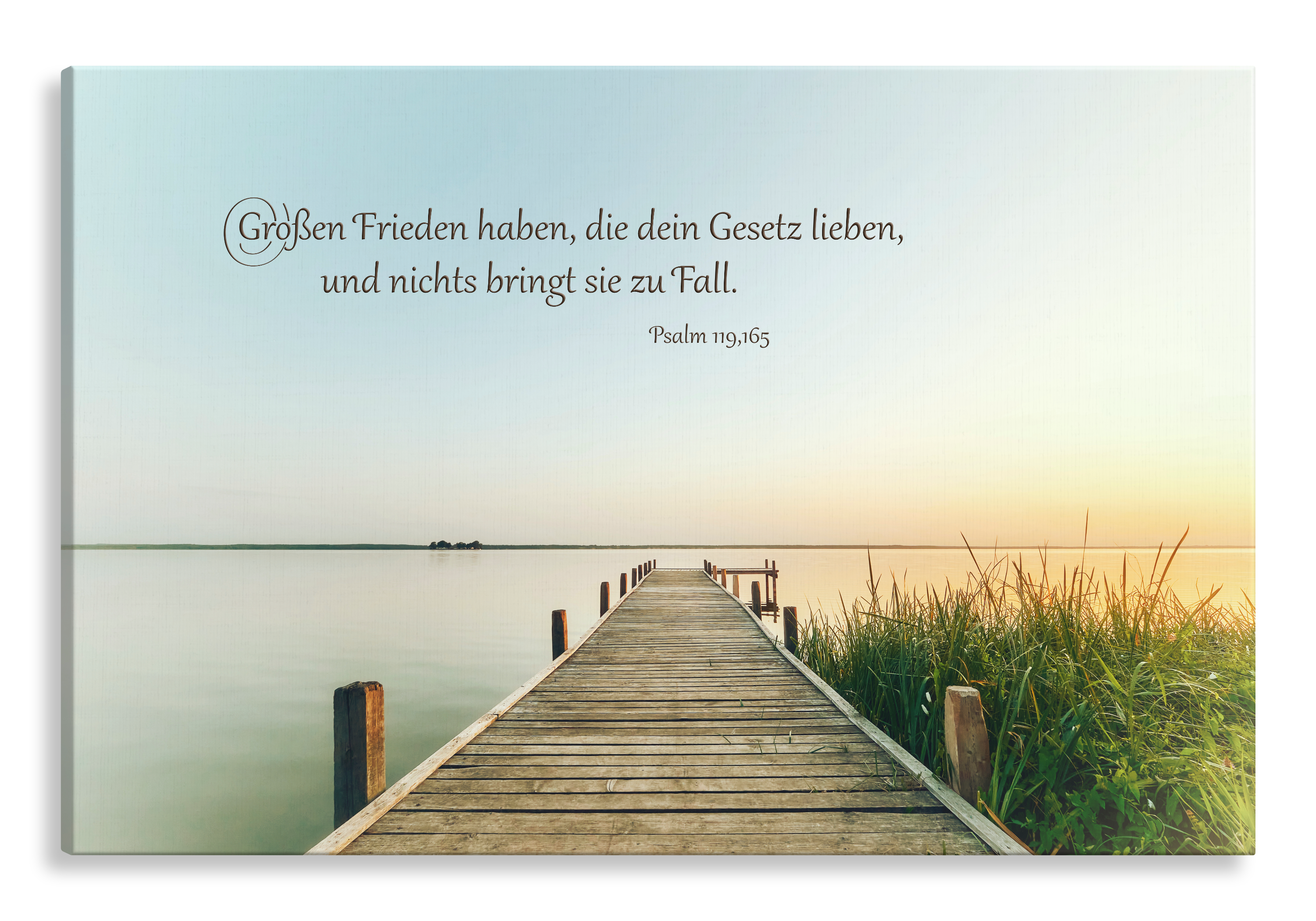 Bild auf Künstlerleinwand „Großen Frieden“ (Steg am Meer – Vintage)