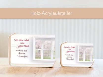 Holz-Acrylaufsteller „Wir wollen dem HERRN dienen“ (Fenster) – Bild 3