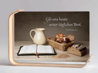 Holz-Acrylaufsteller „Täglich Brot“ (Bibel – Brot)