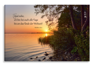 Bild auf Künstlerleinwand „Ich bin bei euch“ (Ufer am Meer)
