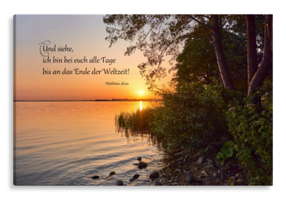 Bild auf Künstlerleinwand „Ich bin bei euch“ (Ufer am Meer)