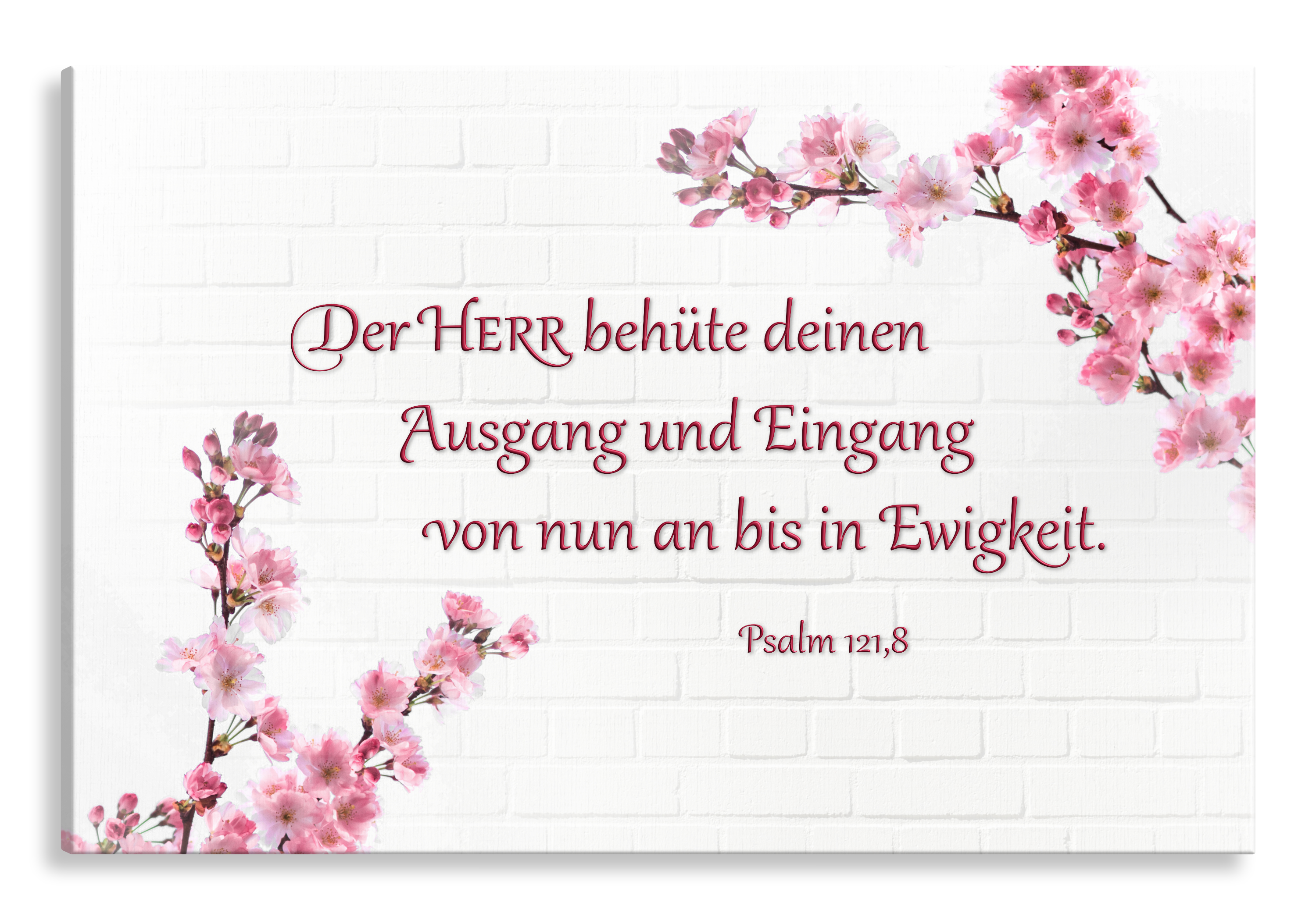 Bild auf Künstlerleinwand „Der HERR behüte dich“ (Blütenzweige)