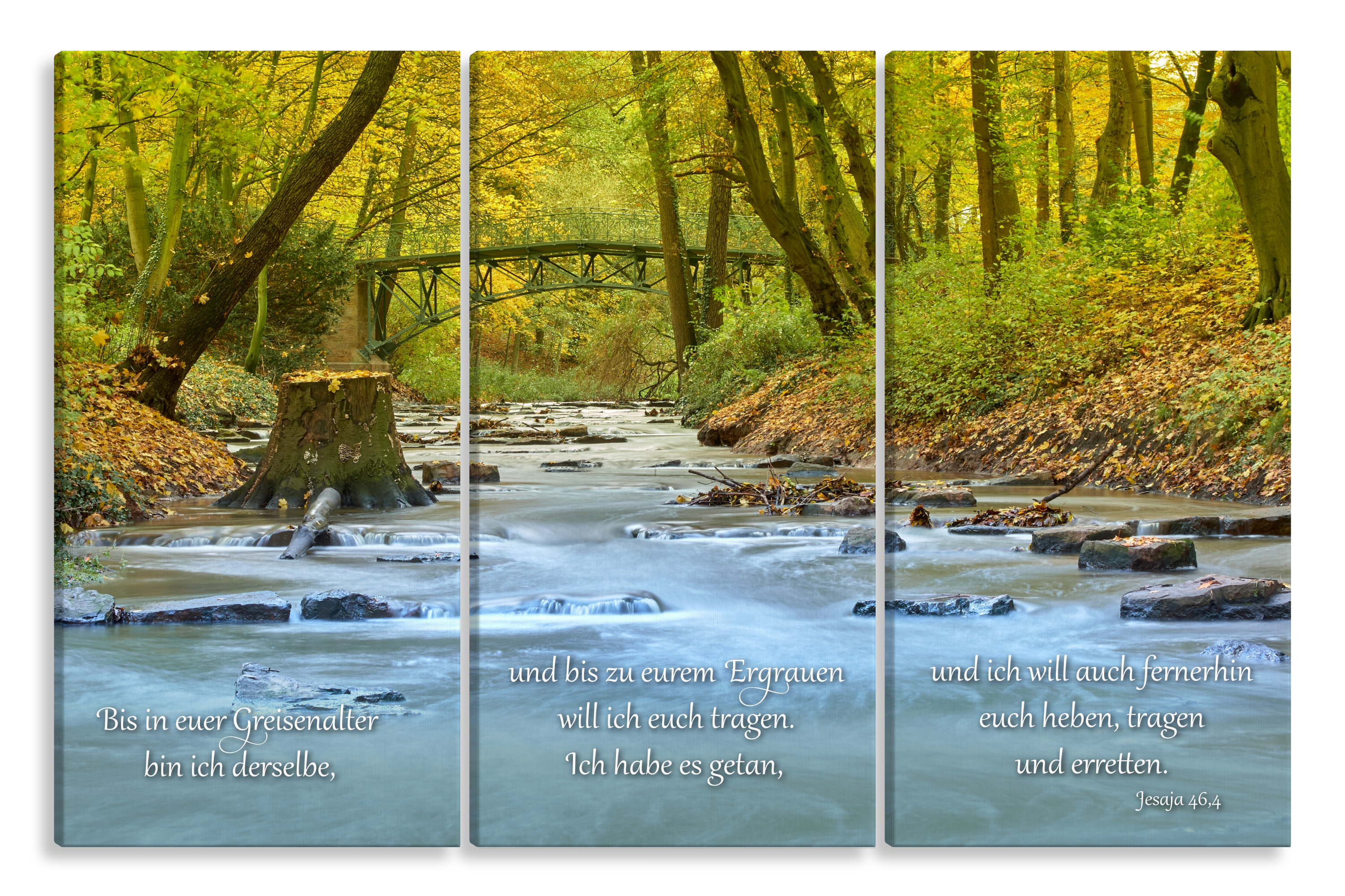 Bild auf Künstlerleinwand „Gott will tragen“ (Bach – 3-teilig)