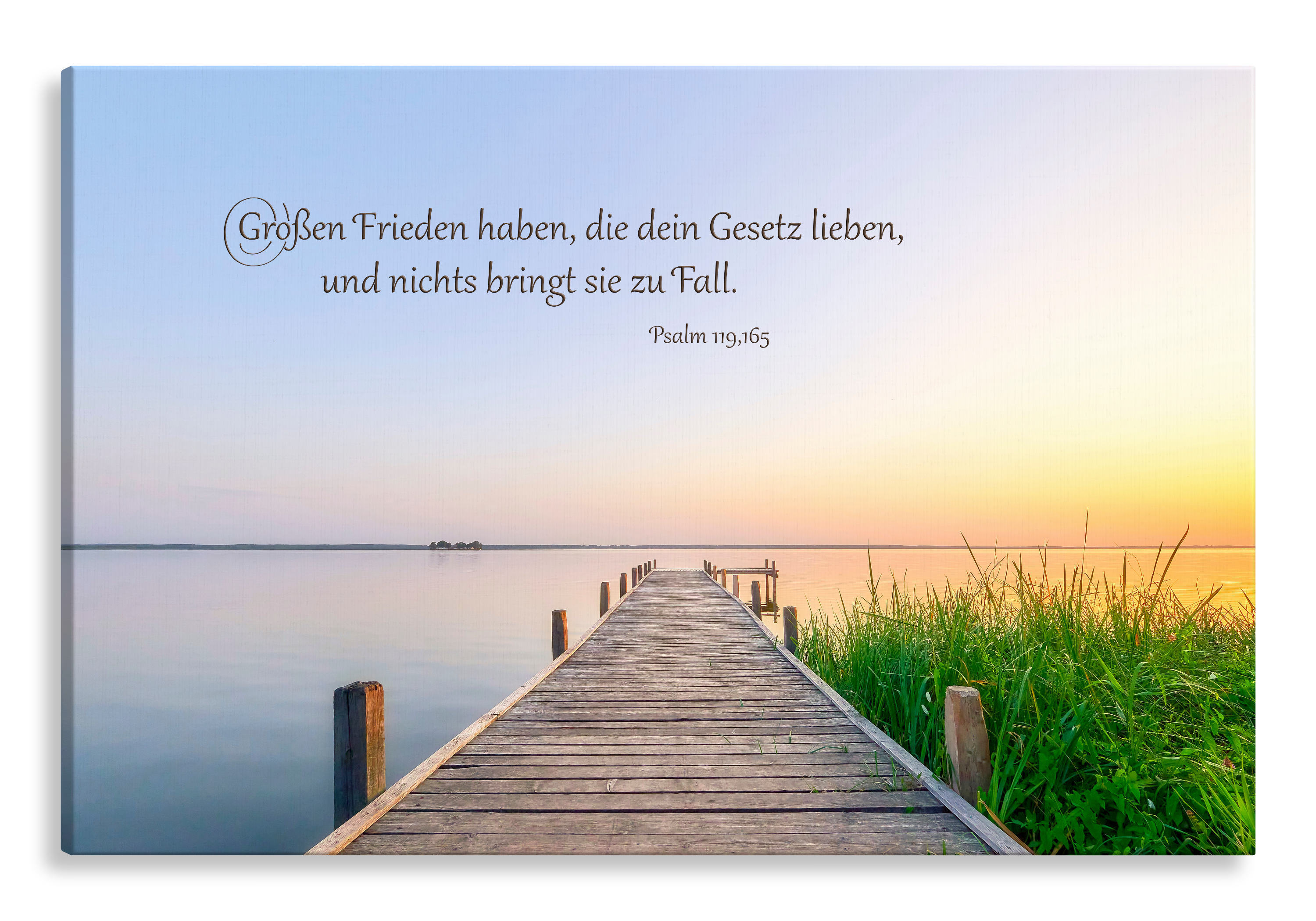 Bild auf Künstlerleinwand „Großen Frieden“ (Steg am Meer)