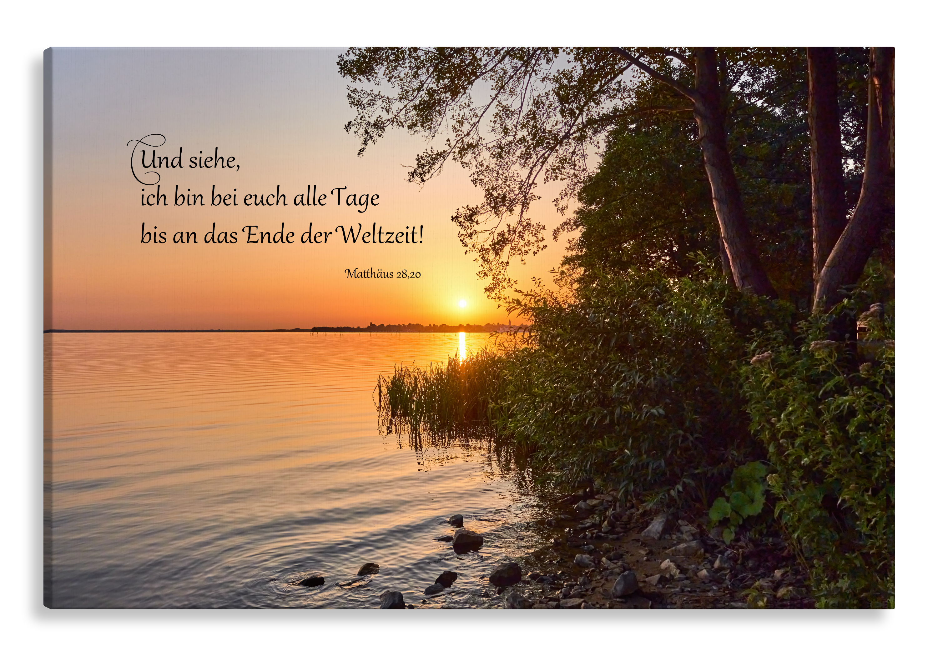 Bild auf Künstlerleinwand „Ich bin bei euch“ (Ufer am Meer)