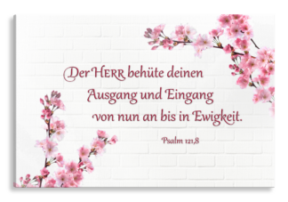 Bild auf Künstlerleinwand „Der HERR behüte dich“ (Blütenzweige)