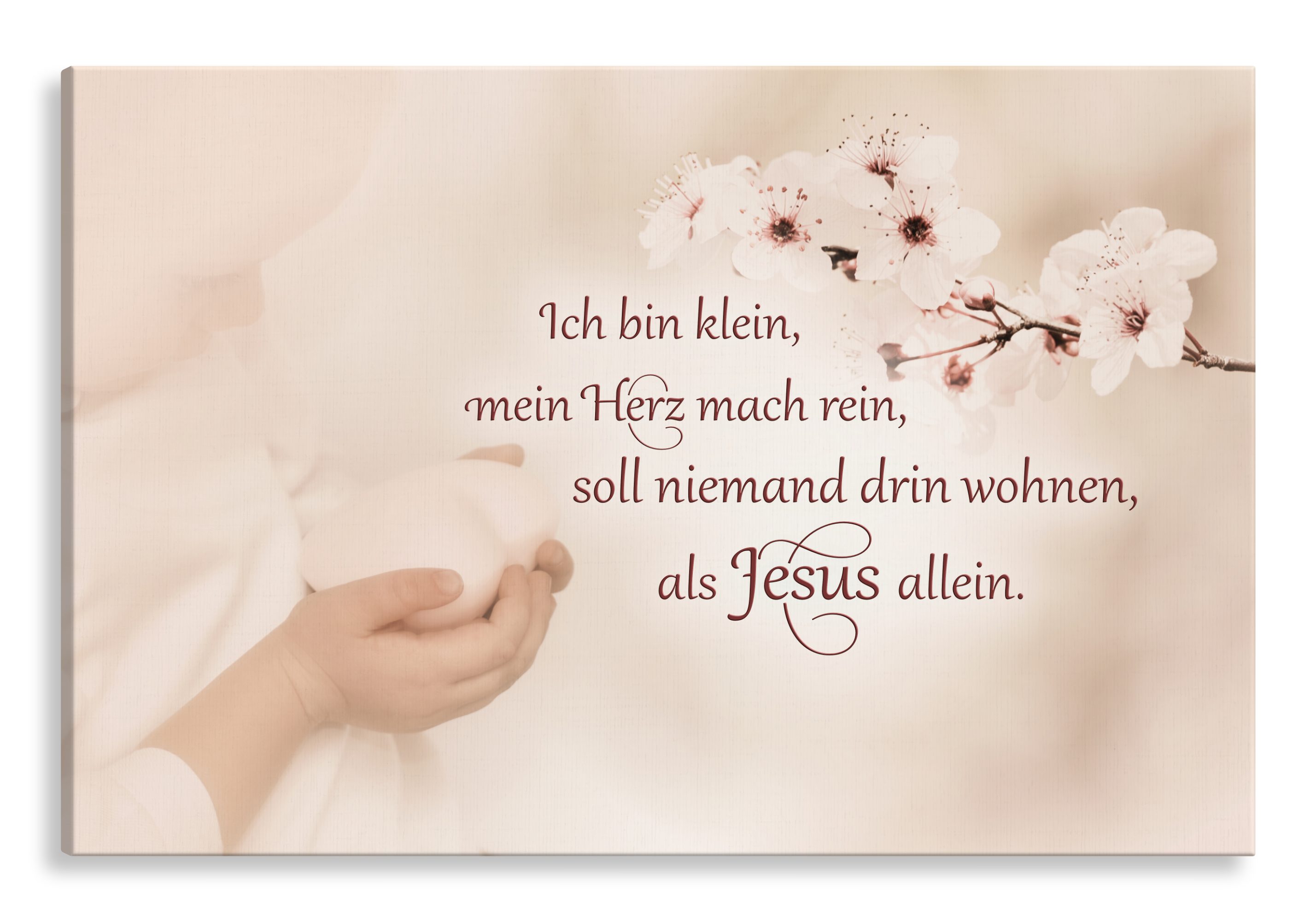 Bild auf Künstlerleinwand „Ich bin klein“ (Kind – Blütenzweig)